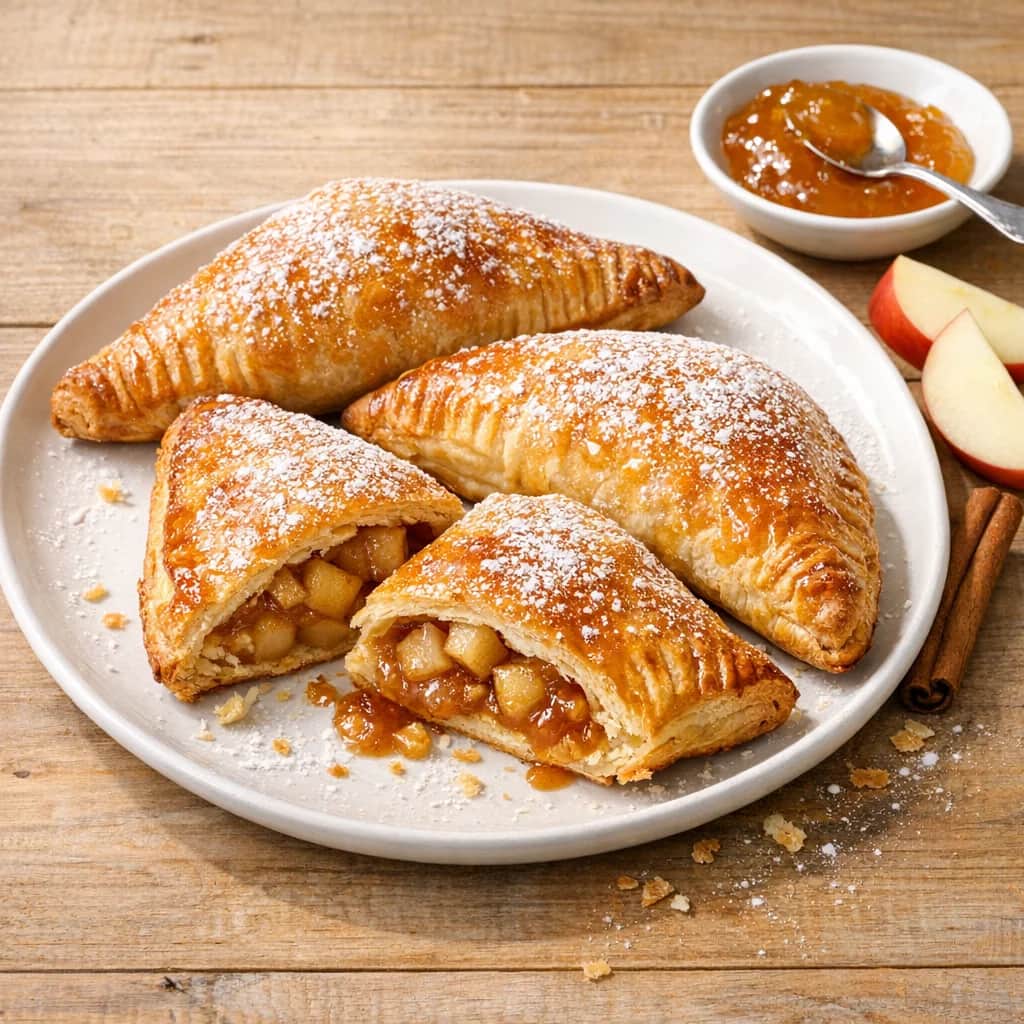 Apple Turnovers - These easy apple turnovers feature flaky puff pastry filled with a sweet cinnamon apple mixture. Perfect for breakfast, dessert, or a snack, they come together quickly using store-bought pastry sheets.
