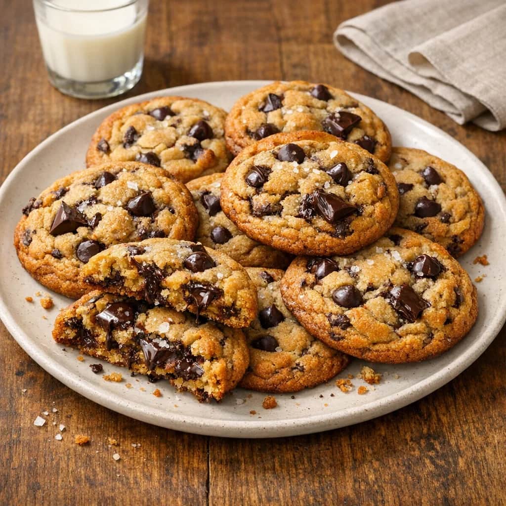 Chocolate Chip Cookies - Adapted from https://sugarspunrun.com/brown-butter-chocolate-chip-cookies/, this version uses melted butter for a classic texture and flavor. Rich and chewy chocolate chip cookies made simple with melted butter.
